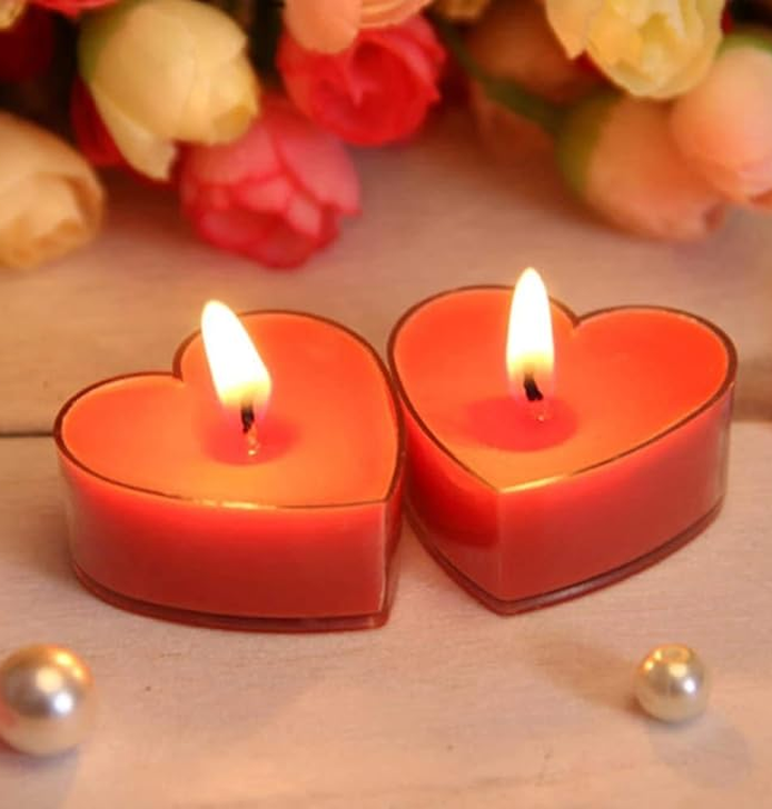 Heart Shaped Fragrance Tea Light Candles (Pack of 12 6