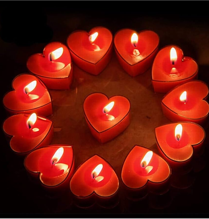 Heart Shaped Fragrance Tea Light Candles (Pack of 12 1